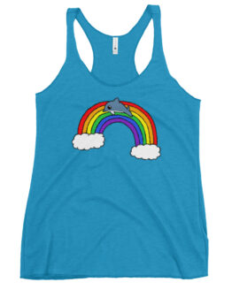 motivanimals Dolphin Womens Tank in Vintage Turquoise