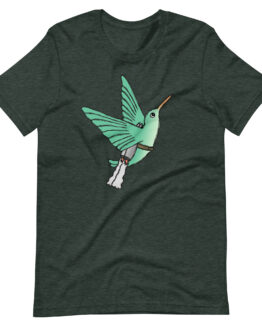 motivanimals Hummingbird T-Shirt in Heather Forest